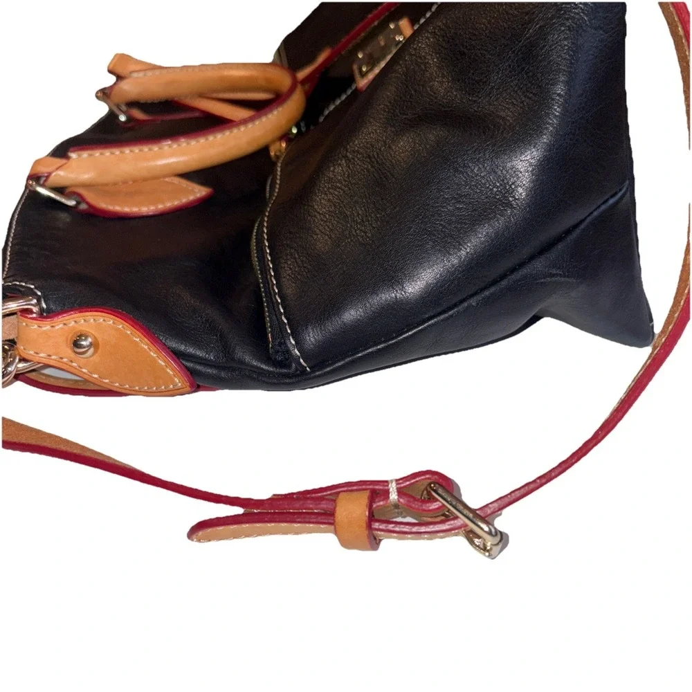 Dooney & Bourke VTG Leather Handbag‎ Double Pocket/zipper Satchel Excellent
